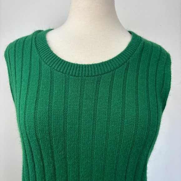 Vintage 70s Disco JCPenney Towncraft Green Orlon Acrylic Sweater Vest Women's M - Picture 2 of 13